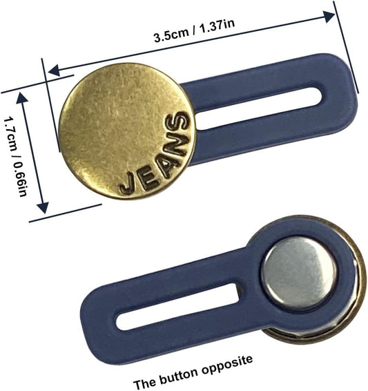 10 Pcs Expander Button for Extender Jeans Pants Collar, 5 Styles Pants Waist No Sew Instant Silicone Extender Button for Men and Women
