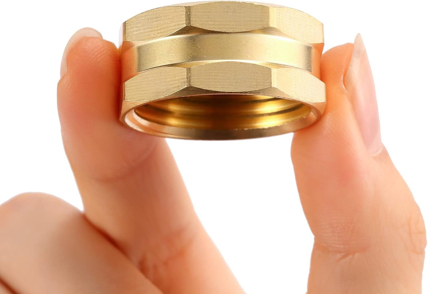 2 Pack Garden Hose End Caps with Washers, Brass Spigot Cap, 3/4" Female End Cap