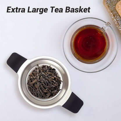 Stainless Steel Tea Infuser Steeper Strainer for Loose Leaf Tea, Fine Mesh Reusable Diffusers Ball Bag Filter Holder with Heat Proof Handles for Teapots, Mugs, Cups