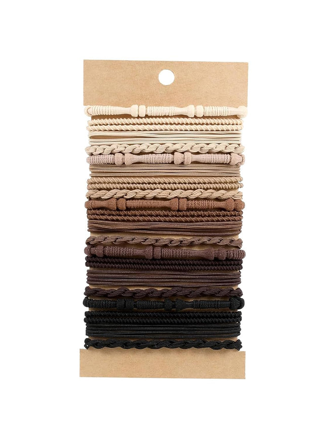 20 Pcs Boho Hair Bracelets for Women, Elastic Hair Ties Bands, No Damage Ponytail Holders for Women and Teens, Thick Thin Long Curly Hair Accessories. Hover Image