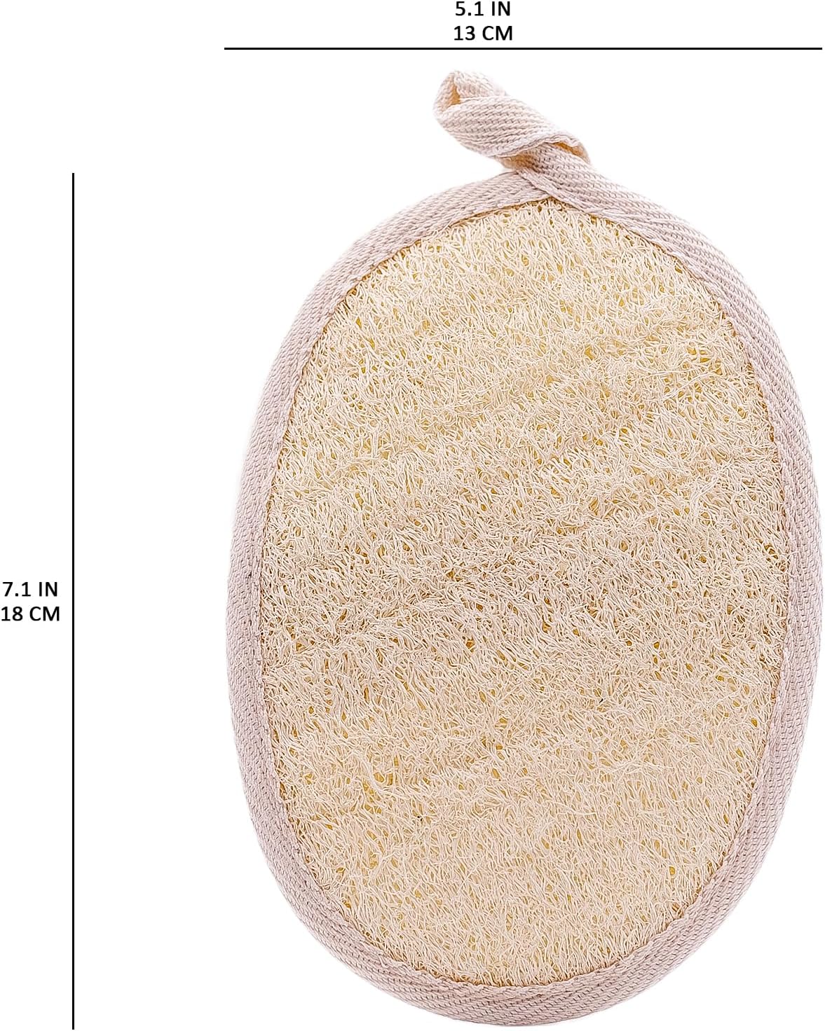 Natural Loofah Exfoliating Body Scrubber - 2 Pcs Bath Shower Exfoliator Sponge Pads for Women Egyption Loofah for Hand, Face and Body (7.1 * 5.1 in)..