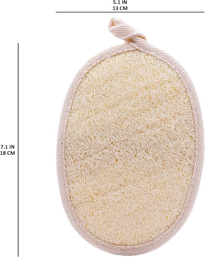 Natural Loofah Exfoliating Body Scrubber - 2 Pcs Bath Shower Exfoliator Sponge Pads for Women Egyption Loofah for Hand, Face and Body (7.1 * 5.1 in)..
