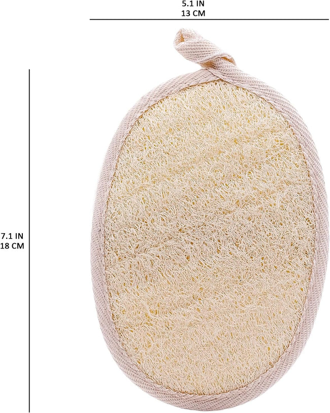 Natural Loofah Exfoliating Body Scrubber - 2 Pcs Bath Shower Exfoliator Sponge Pads for Women Egyption Loofah for Hand, Face and Body (7.1 * 5.1 in). Main Image