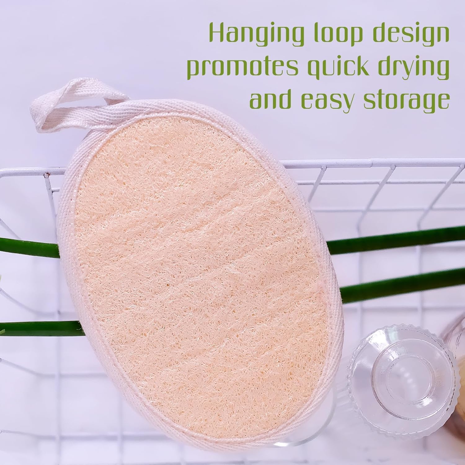 Natural Loofah Exfoliating Body Scrubber - 2 Pcs Bath Shower Exfoliator Sponge Pads for Women Egyption Loofah for Hand, Face and Body (7.1 * 5.1 in)..
