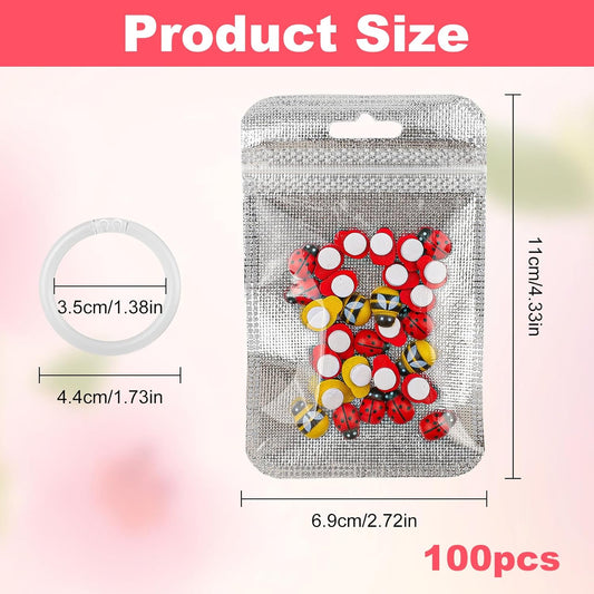 100PCS Diamond Painting Beads Storage Bags – 4.3'' x 2.7'' Small Reusable Ziplock Jewerly Bags Pouches for DIY Diamond Art, Gem & Bead,Samples,Small Items,Craft Supplies Storage Accessories