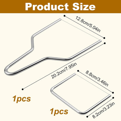 2-Pack Stainless Steel Wire Cheese Slicer - 2 Sizes Hand Held Cheese Butter Block Cutter for Cheddar, Gruyere, Raclette, Mozzarella - Easy And Fast Cutting Hard Or Semi Hard Block Cheeses