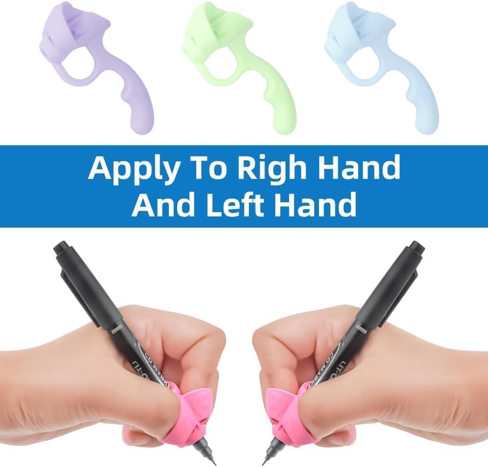 14-Pack Pencil Grips for Handwriting - 2Style (4Pcs Pen Grips w/Cushion & 10Pcs Cute Dolphin Pencil Grip) - Writing Posture Correction Writting Aids for Adults,18+Age