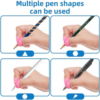 14-Pack Pencil Grips for Handwriting - 2Style (4Pcs Pen Grips w/Cushion & 10Pcs Cute Dolphin Pencil Grip) - Writing Posture Correction Writting Aids for Adults,18+Age