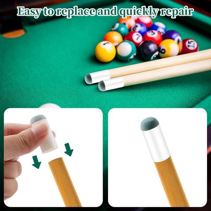 25PCS Slip On Pool Cue Tips, 9mm 10mm 11mm 12mm 13mm Pool Queue Stick Tips Replacement Kit, Billiard Cue Sticks Tips Pool Cue Repair Kit Pool Table Accessories, 5 Sizes.