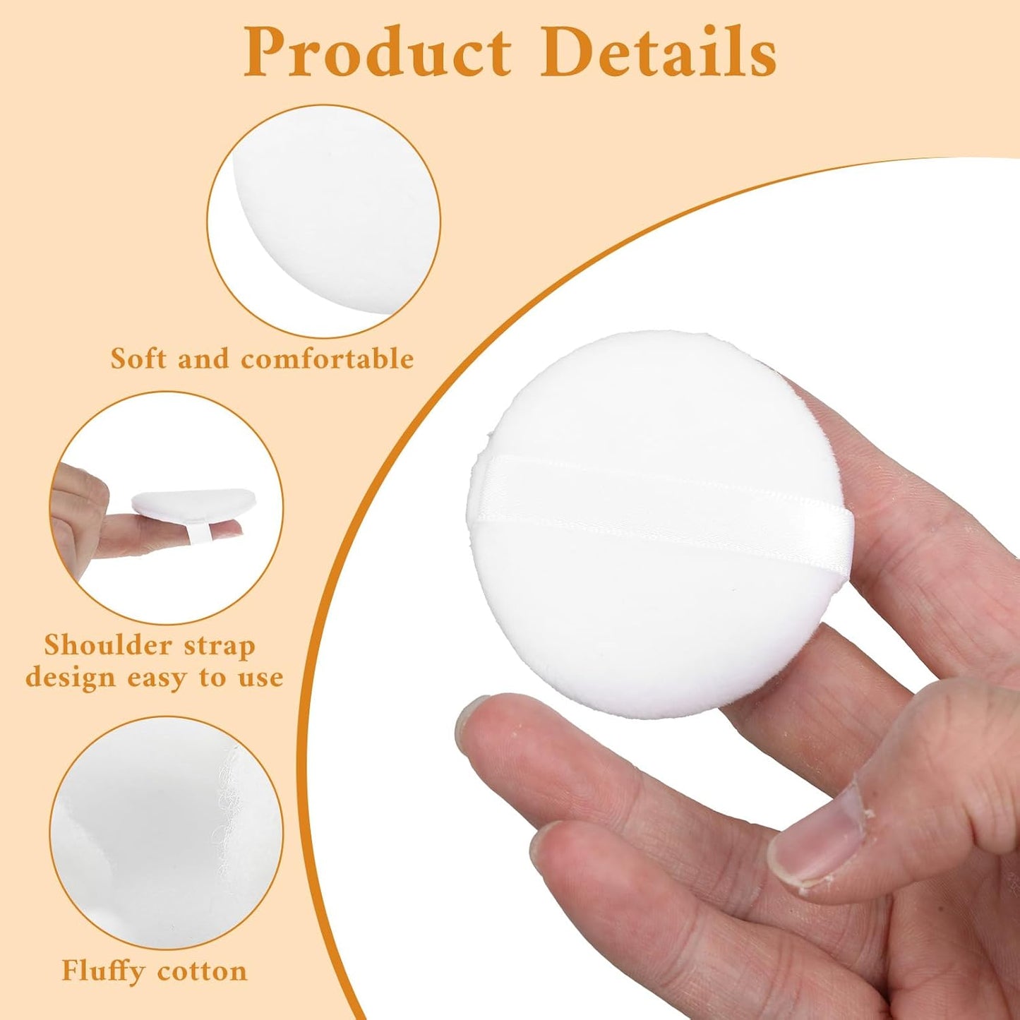 12Pcs White Makeup Puffs, 2 Inch Mini Round Setting Makeup Puffs Reusable Crystal Velvet Beauty Make up Tools for Loose Powders Liquid Foundation Cosmetic Soft Face Blending.