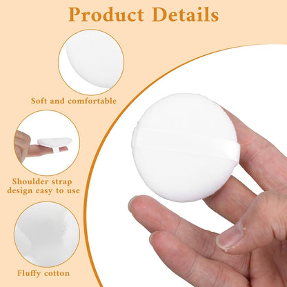 12Pcs White Makeup Puffs, 2 Inch Mini Round Setting Makeup Puffs Reusable Crystal Velvet Beauty Make up Tools for Loose Powders Liquid Foundation Cosmetic Soft Face Blending.