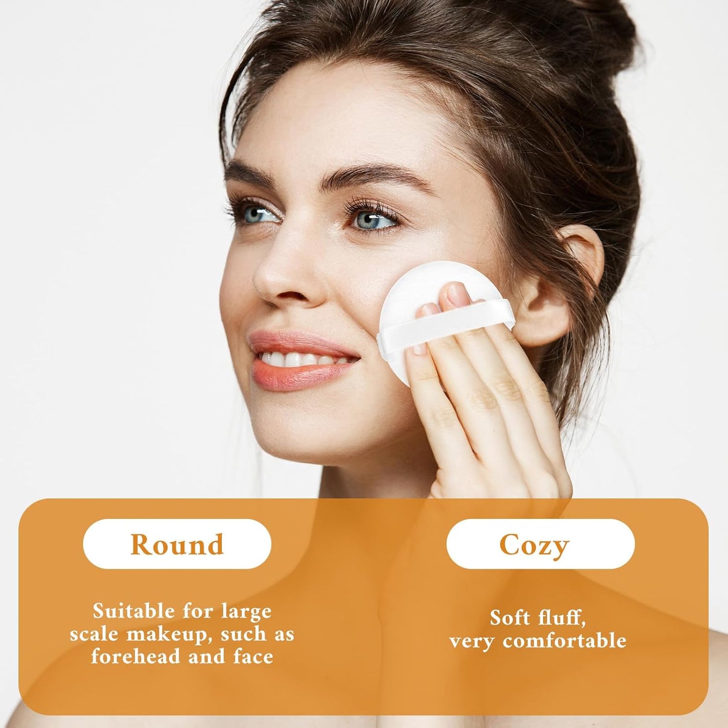 12Pcs White Makeup Puffs, 2 Inch Mini Round Setting Makeup Puffs Reusable Crystal Velvet Beauty Make up Tools for Loose Powders Liquid Foundation Cosmetic Soft Face Blending.