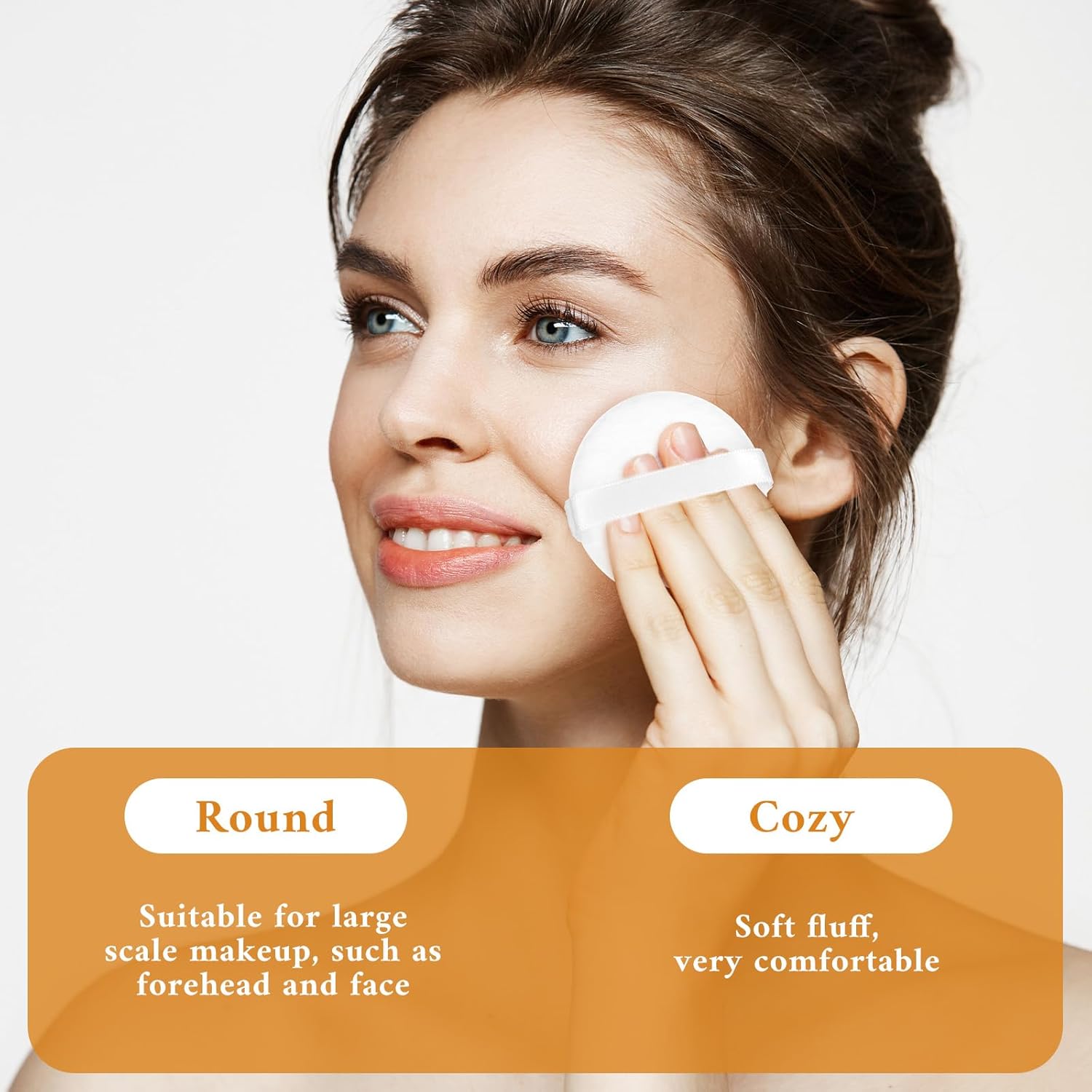 12Pcs White Makeup Puffs, 2 Inch Mini Round Setting Makeup Puffs Reusable Crystal Velvet Beauty Make up Tools for Loose Powders Liquid Foundation Cosmetic Soft Face Blending.