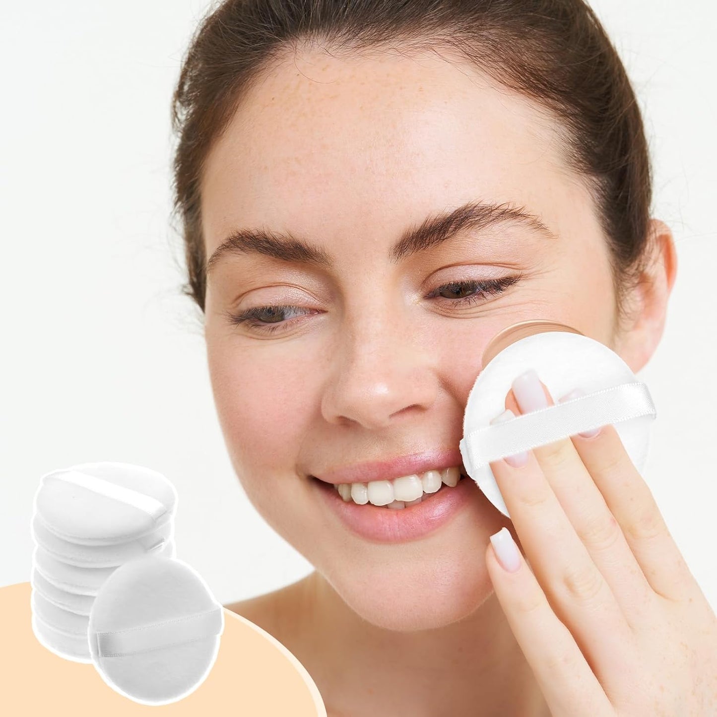 12Pcs White Makeup Puffs, 2 Inch Mini Round Setting Makeup Puffs Reusable Crystal Velvet Beauty Make up Tools for Loose Powders Liquid Foundation Cosmetic Soft Face Blending.
