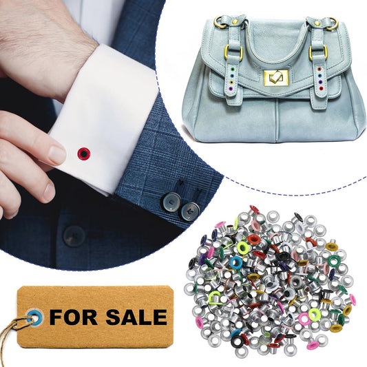 Shimmeroo 210PCS 3mm Metal Eyelets and Grommets, Colored Round Eyelets for Paper Crafts, Scrapbooking, Card Making, Fabric, Leather, Shoes