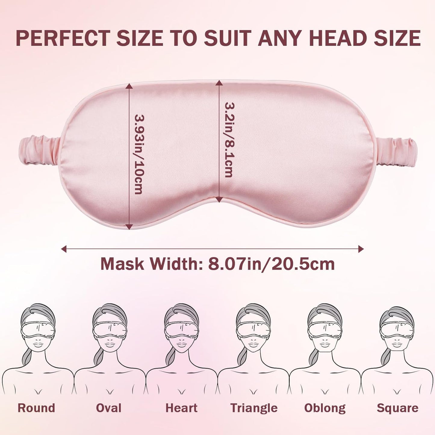 Silk Sleep Mask Set of 2, Adjustable Silk Eye Mask for Sleeping, Soft Sleeping Eye Shade Cover for Women, Good for Blocking Light, Reducing Puffiness, Enhancing Sleep Quality (Pink & Black).