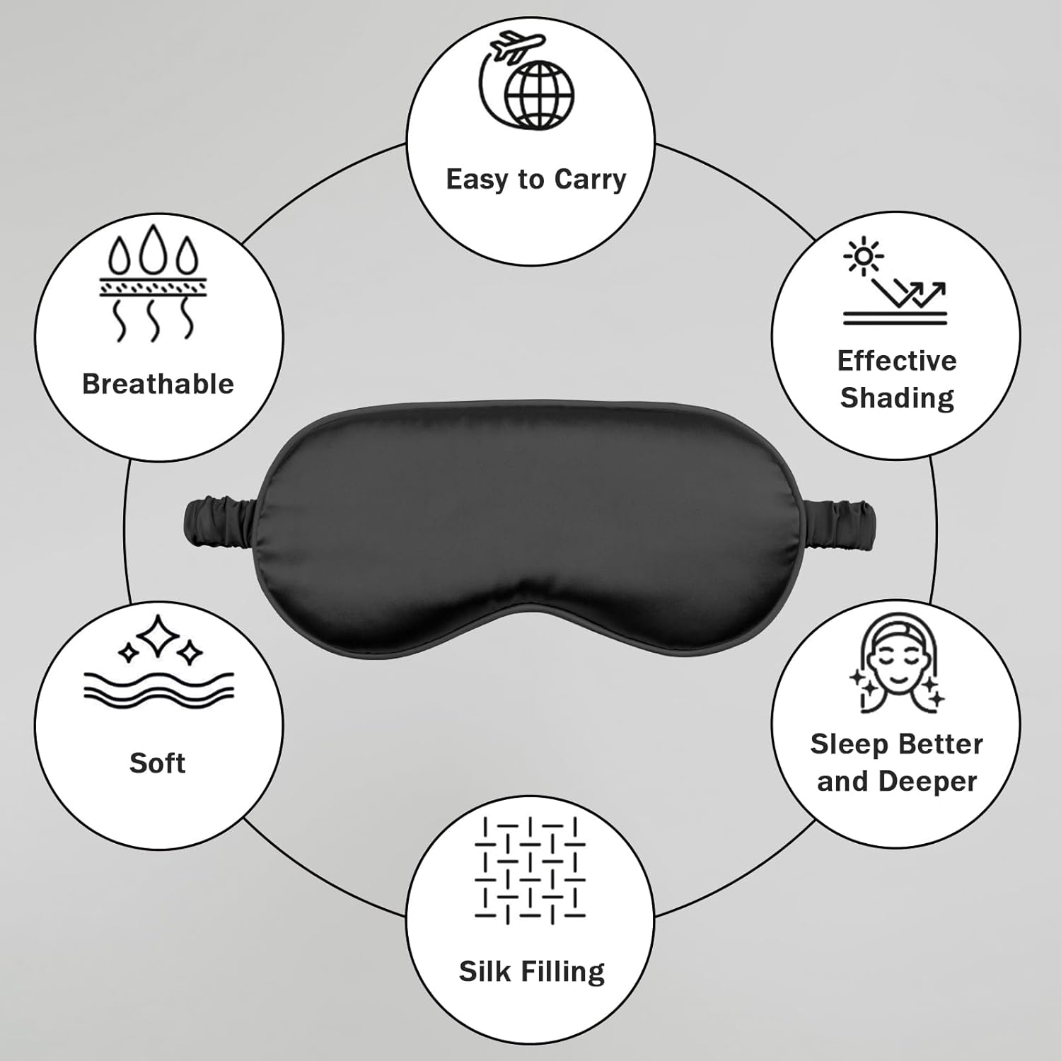 Silk Sleep Mask Set of 2, Adjustable Silk Eye Mask for Sleeping, Soft Sleeping Eye Shade Cover for Women, Good for Blocking Light, Reducing Puffiness, Enhancing Sleep Quality (Pink & Black).