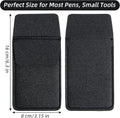 2 Pack Pocket Protector for Men Shirt, Black PU Leather Organizer Pouch Multipurpose Pocket Pen Holder for Pens Pencils & Cards Fits Shirt & Lab Coat Pockets