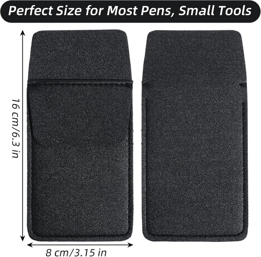 2 Pack Pocket Protector for Men Shirt, Black PU Leather Organizer Pouch Multipurpose Pocket Pen Holder for Pens Pencils & Cards Fits Shirt & Lab Coat Pockets