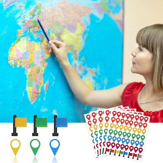 280Pcs Map Location Position Stickers,Self Adhesive Map Markers Indicator Labels Colorful Tracking Stickers for Marking Camping Adventure Sites Travel Journal