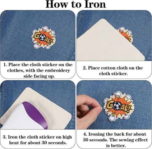 2Pcs Embroidered Soccer Ball Patches Iron on Flaming Soccer Patch for Clothes Decorative Sports Ball Applique for Backpacks Hats Holes Jackets Pants Jeans Boys