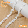 15 Yards White Lace Ribbon - 13.7m Vintange Floral Lace Trim Ribbon Cotton Embroidery Flower Trims for Handcrafts Gift Wrapping Garment Sewing Wedding Decoration