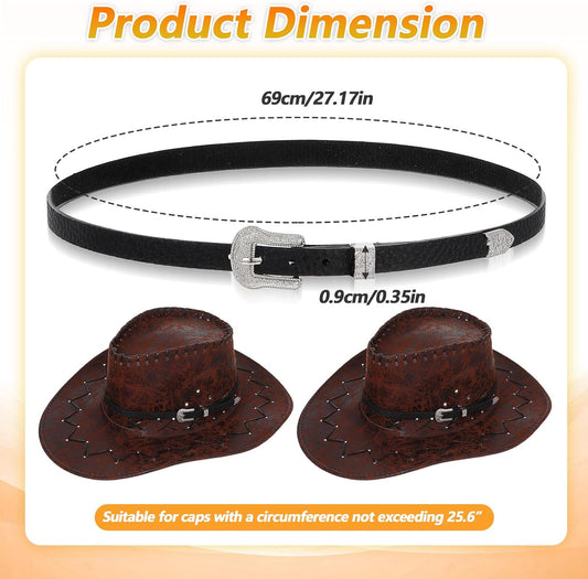 Cowboy Hat Band for Men, Adjustable Cowboy Hat Accesories for Western Fedora Panama Belts Leather Cowgirl Hatbands