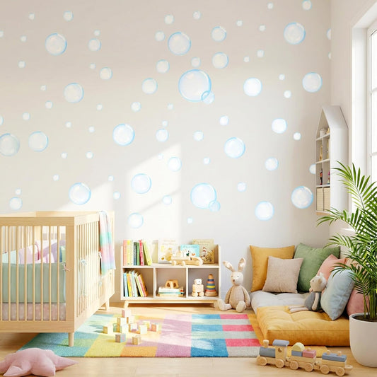 2 Sheets Bubble Stickers, Colorful Bubble Cutouts for Wall Decoration, Underwater & Mermaid Theme Party Supplies Ocean Bathroom Decor Self-Adhesive Bubbles for Birthday Parties