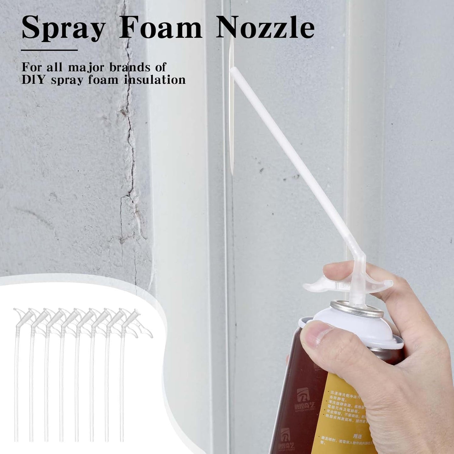 10Pcs Spray Foam Nozzle Attractive Expanding Foam Nozzles Spray Foam Replacement Tube for DIY Spraying as Shown Industrial Adhesives