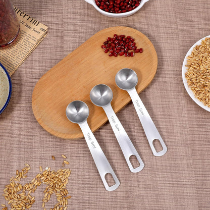 1 Teaspoon Measuring Spoons 3 Pcs Stainless Steel 5ml Small Mini Teaspoon Metal Measuring Spoons for Kitchen Cooking Kitchen CookingSpoon CoffeeSpoon, CreatineSpoon, SteelScoopers Protein Teaspoons