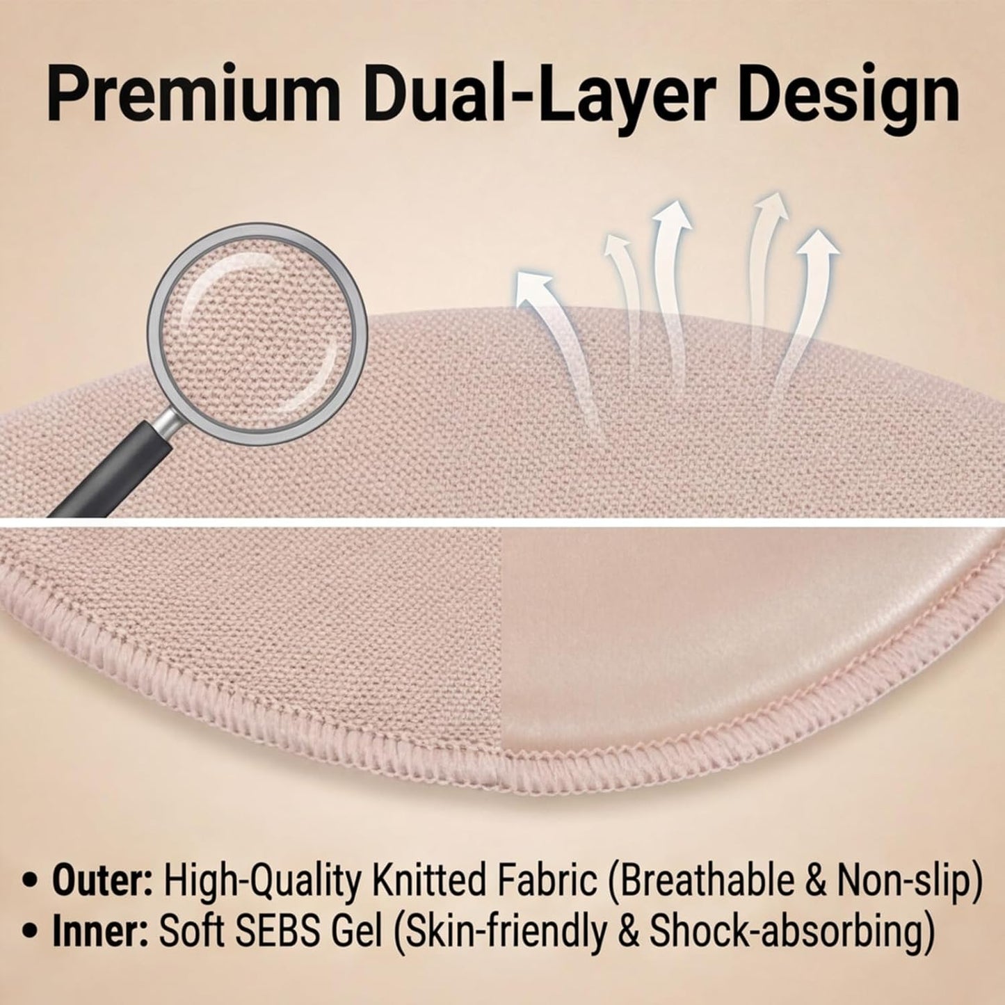 Toe Pads for Pointe Shoes, 1 Pair Soft Ballet Ballet Toe Pads Dance Shoe Toes Protector Accessories, 3.54 x 3.15 Inch High Heels Toes Caps Pad for Pointe Shoes, Forefoot Wrap Pad for Women Girls.