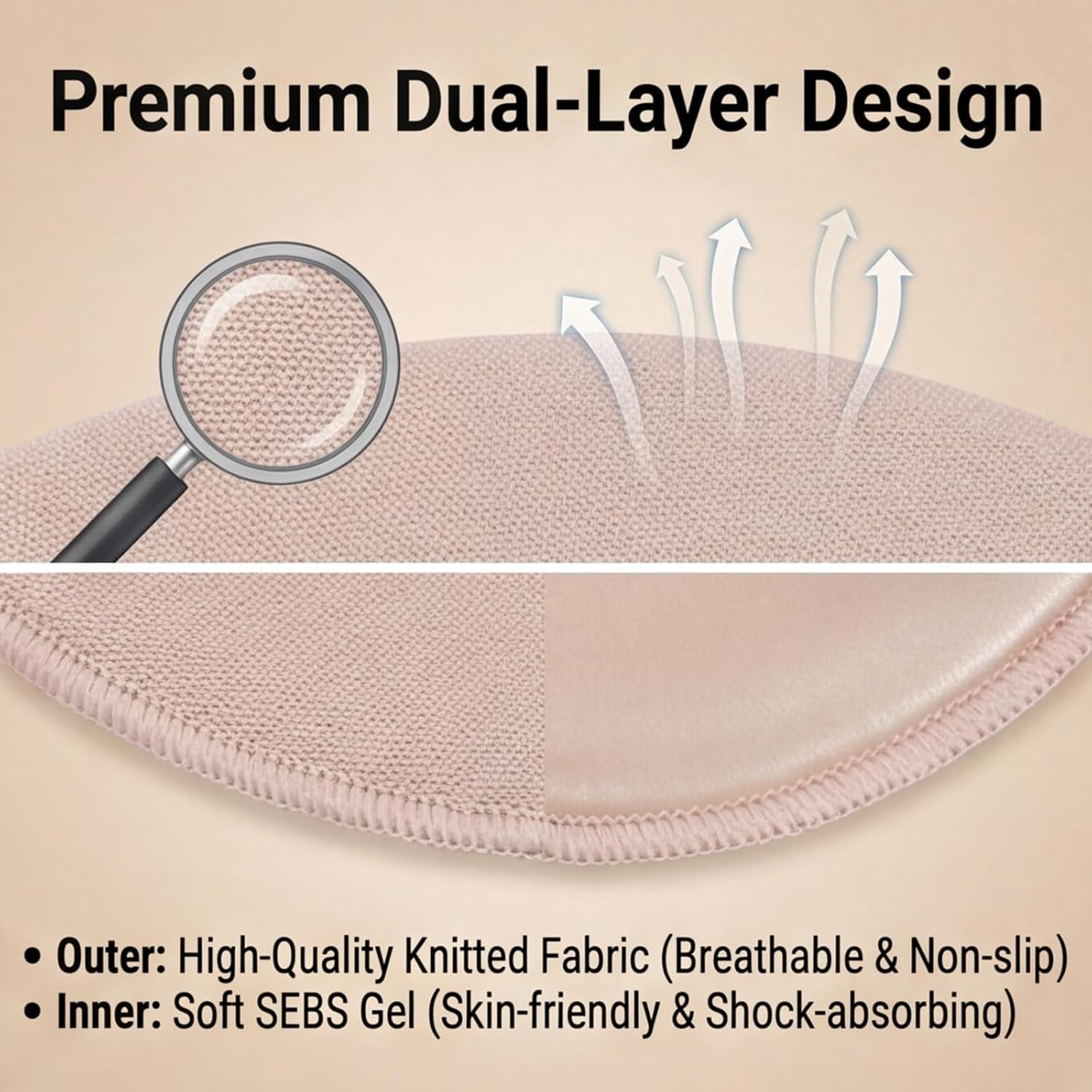 Toe Pads for Pointe Shoes, 1 Pair Soft Ballet Ballet Toe Pads Dance Shoe Toes Protector Accessories, 3.54 x 3.15 Inch High Heels Toes Caps Pad for Pointe Shoes, Forefoot Wrap Pad for Women Girls.