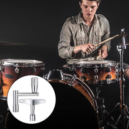 Drum Key 3 Pack Drum Keys for Tuning Drums, Universal Drums Tuning Keys with Continuous Standard Motion Speed Key, Standard 1/4" Socket, Multi Tool Chrome Plated Steel Tuners with Keyhole
