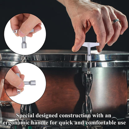 Drum Key 3 Pack Drum Keys for Tuning Drums, Universal Drums Tuning Keys with Continuous Standard Motion Speed Key, Standard 1/4" Socket, Multi Tool Chrome Plated Steel Tuners with Keyhole