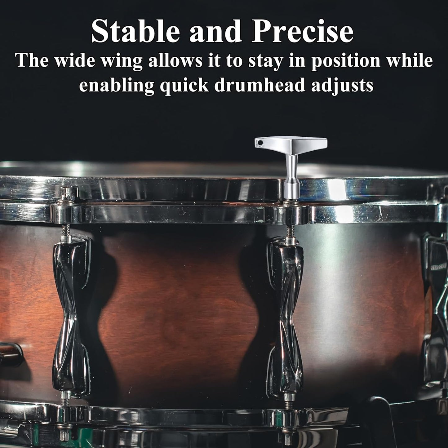 Drum Key 3 Pack Drum Keys for Tuning Drums, Universal Drums Tuning Keys with Continuous Standard Motion Speed Key, Standard 1/4" Socket, Multi Tool Chrome Plated Steel Tuners with Keyhole