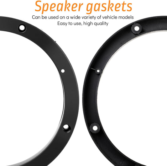 Vin Beauty 2 Pcs 6.5 Speaker Spacer Enhance Sound Quality 6.5 Inch Speaker Spacer 1 Inch No Cutting and Drilling Adaptor Subwoofer, Universal Rings Fixed Speakers for Most Cars