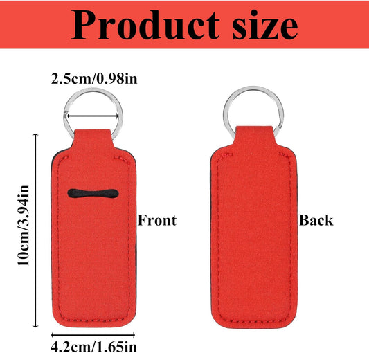 10 Pcs Chapsticks Holder Keychain for Lipstick, Potable Colorful Keychain Lip Lipstick Holders Gloss Cute with Clip Lips Balm Sleeve Pouch Organizer for Women Universal Pocket Bag Accessories.