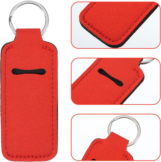 10 Pcs Chapsticks Holder Keychain for Lipstick, Potable Colorful Keychain Lip Lipstick Holders Gloss Cute with Clip Lips Balm Sleeve Pouch Organizer for Women Universal Pocket Bag Accessories.