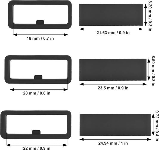6Pcs Watch Band Loops Watch Strap Holder Loop Black Watch Band Strap Loops Watch Strap Keeper Holder Retainer Silicone Replacement Watch Strap Loop for Smart Sport Watch Wristband.