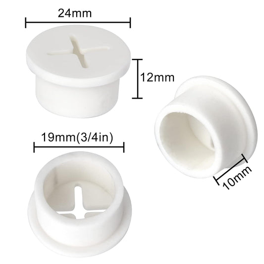 12 Pcs Cable Cord Grommet Silicone Cable Grommet 3/4" Wire Hole Cover Cable Management Wire Organizer Cable Pass Through Desk Grommet for Table, Computer Desk, Office, Home