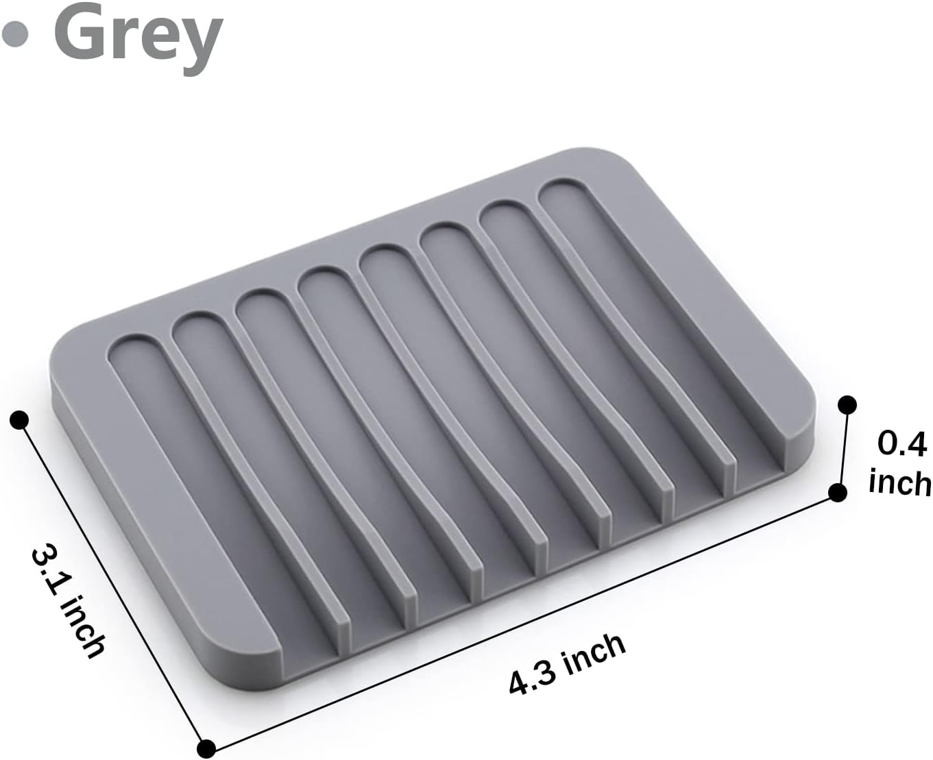 Self Draining Soap Dishes, 3 Pcs Silice Soap Saver, Waterfall Drainer Soap Holder for Bathroom, Extend Soap Life, Keep Soap Bars Dry Clean & Easy Cleaning (White, Gray, Teal)