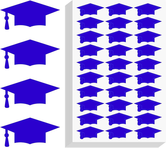Graduation Cap Stickers 2026 - Blue Graduation Hat Stickers Self-Adhesive Graduations Envelope Seal Sticker 420Pcs Congrats Grad Cap Sticker Class of 2026 for Senior College Grad Party Favor
