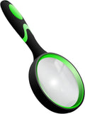 10X Shatterproof Magnifying Glass Large Handheld for Seniors Kids 75mm Lens with Non-Slip Rubber Handle Magnifier Reading Science Insect Hobby Observation