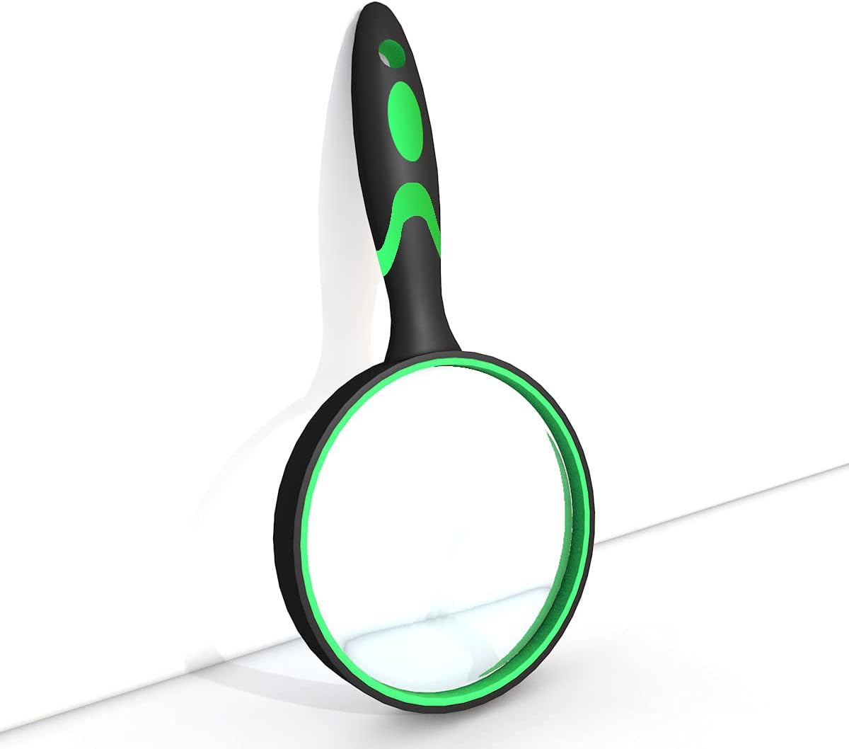 10X Shatterproof Magnifying Glass Large Handheld for Seniors Kids 75mm Lens with Non-Slip Rubber Handle Magnifier Reading Science Insect Hobby Observation