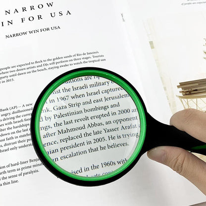 10X Shatterproof Magnifying Glass Large Handheld for Seniors Kids 75mm Lens with Non-Slip Rubber Handle Magnifier Reading Science Insect Hobby Observation