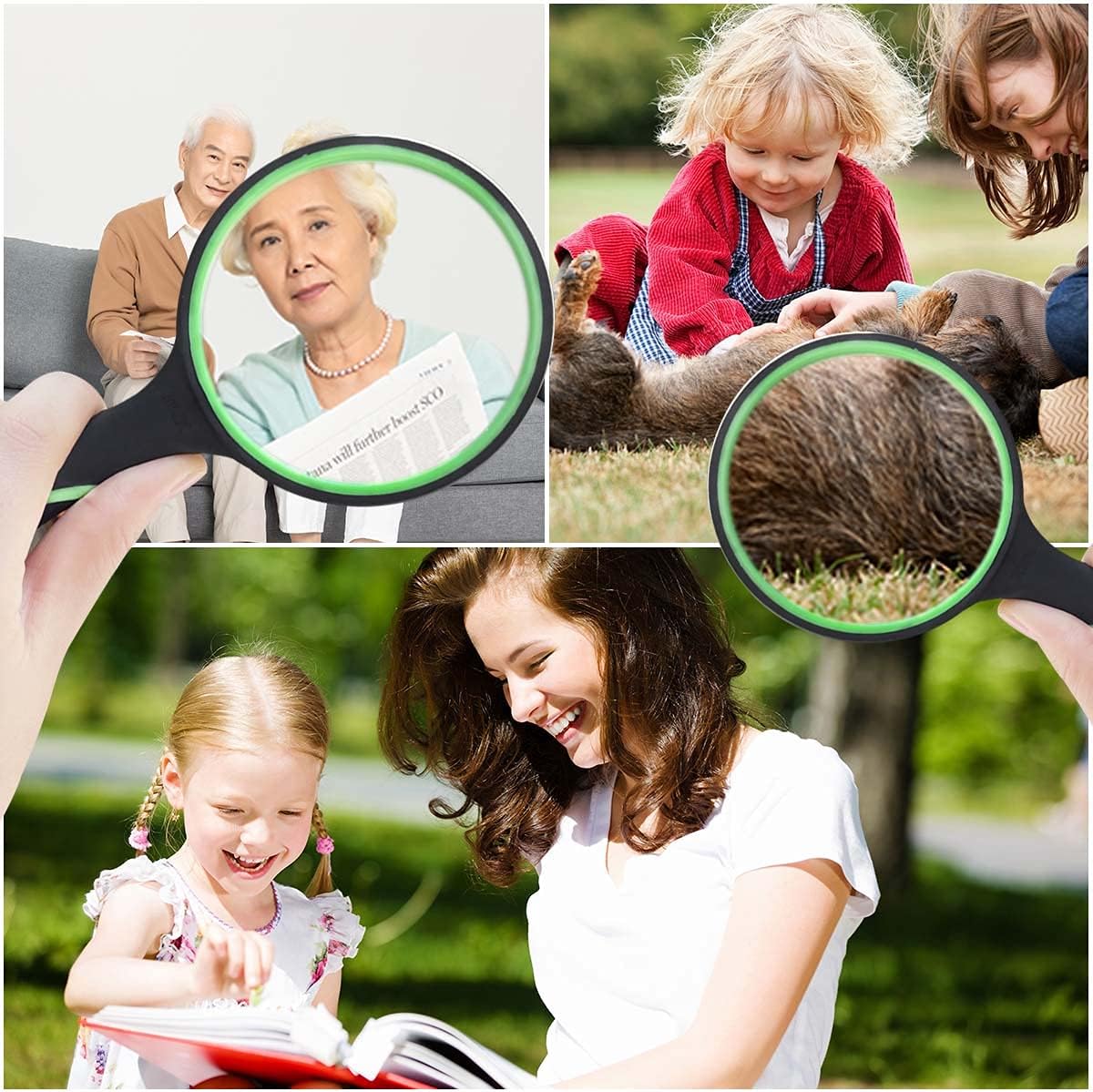 10X Shatterproof Magnifying Glass Large Handheld for Seniors Kids 75mm Lens with Non-Slip Rubber Handle Magnifier Reading Science Insect Hobby Observation