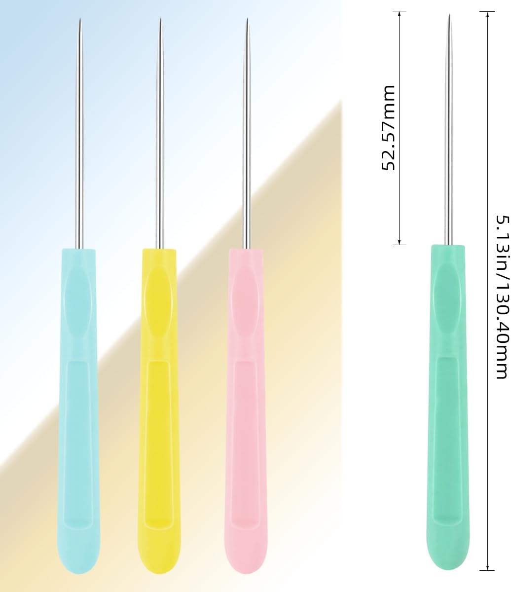 Cookie Decorating Scribe Supplies Icing Tool for Cake DIY Craft Leather Awl Sewing Stainless Steel Fondant Sugar Stir Needle Biscuit Pin Kit with Handle Baking Tool(12 Pieces