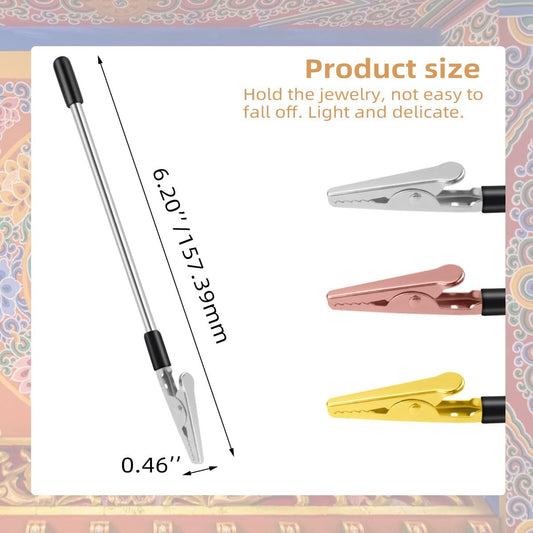 3 PCS Bracelet Helper Tool - Fastening for Watch, Necklace & Zipper Clasps Gold, Silver Rose Gold Metal Jewelry Clasp Hooking Ties