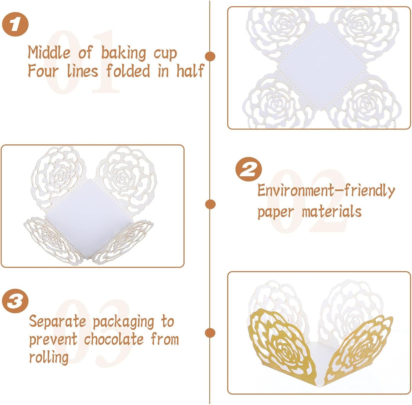 50PCS Gold Truffle Wrapper Cupcake Liners,Truffles Chocolate Candy Cups Cupcake Wrappers For Chocolate Muffin Birthday Decoration