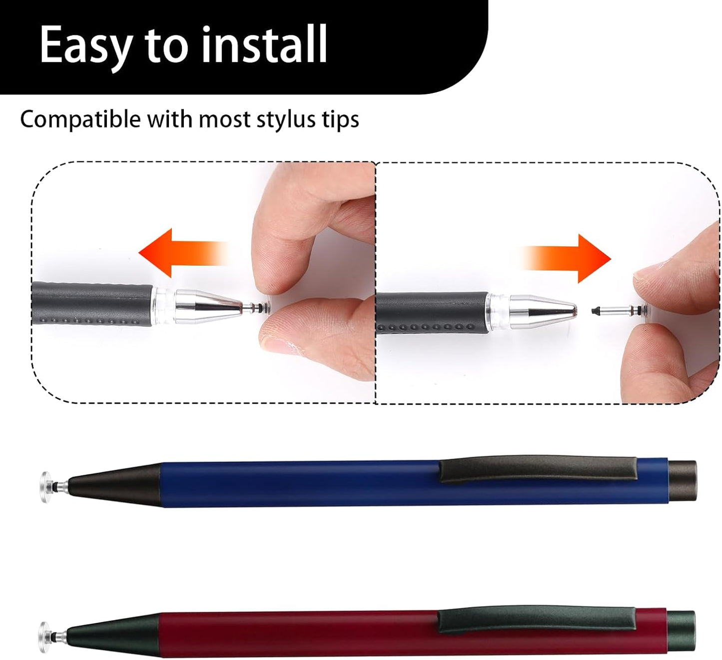 24 Pcs Stylus Tips Replacement Tips Only, Stylus Pen Tip Replacement High Precision Replaceable Pen Disc Tops Universal Round Shape Penpoint for Mobile Phones and Tablet PC Touch Screen Devices